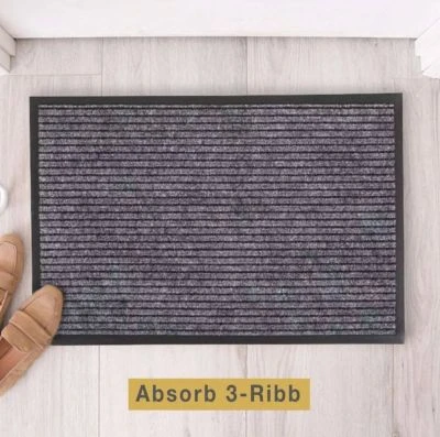 Absorb 3-ribb Lysegrå Børne Dørmåtte