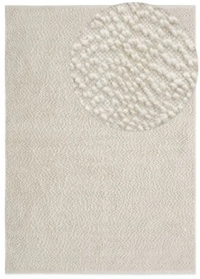 Dette produkt hedder Edessa, fremstillet af 80% Uld & 20% Bomuld  materiale med en smuk Offwhite farve - SE Mattor