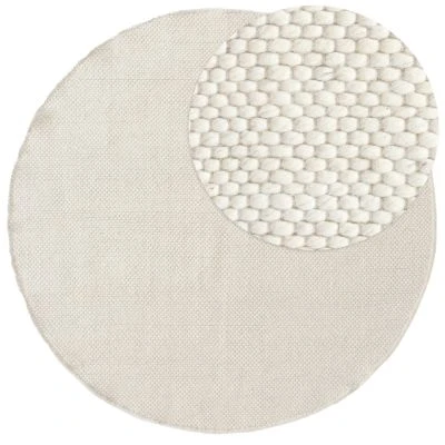 Dette produkt hedder Elsa, fremstillet af 80% Uld & 20% Bomuld  materiale med en smuk Offwhite farve - SE Mattor