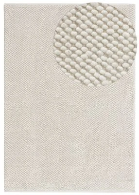 Dette produkt hedder Haga, fremstillet af 80% Uld & 20% Bomuld  materiale med en smuk Offwhite farve - SE Mattor