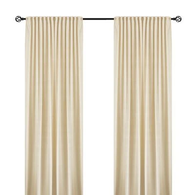 Rumformørkende Velourgardin 2-pak Mathilde Beige