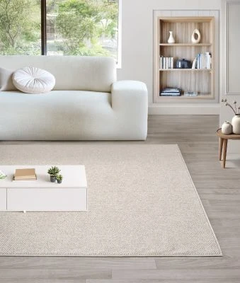 Uldtæppe-look Nordic Beige