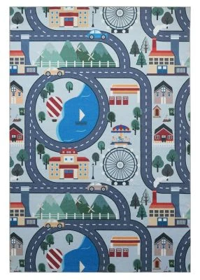 Dette produkt hedder Zappy City, fremstillet af Polyester materiale med en smuk Multi farve - SE Mattor