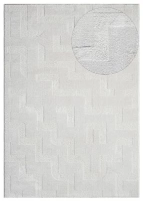 Denne produkt hedder Zara Rania Offwhite Wilton-Tæppe, lavet af Polypropylen materiale med en smuk Offwhite farve - SE Tæpper