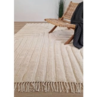 Juno Grid Kräm Bomullsmatta