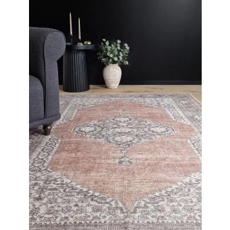 Verdun Opale Brun Tvättbar Bomullsmatta