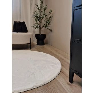 Rundt Eline Hvid Ryatæppe