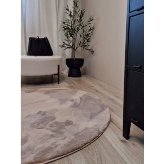 Rundt Eline Taupe Ryatæppe