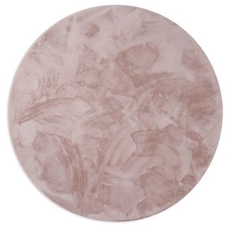 Rundt Cat Lyserød Vaskbart Pels-tæppe