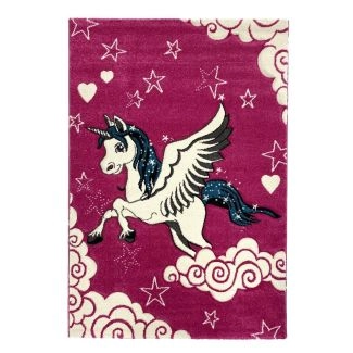 Moderne Tæppe Diamond Unicorn Lyserød