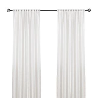 Ellinor Hvid 2x135x250 cm Linnegardin-look 2-pak