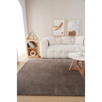 Firkant Fluffy Taupe Vaskbar Blød Ryamata