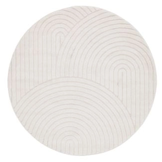 Rundt Lior Hvid Wilton-Tæppe