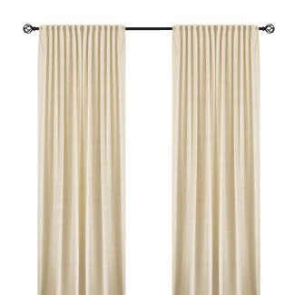 Rumformørkende Velourgardin 2-pak Mathilde Beige