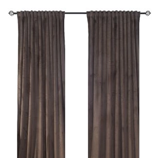 Rumformørkende Velourgardin 2-pak Mathilde Brun