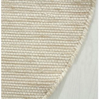 Rundt Norrsken Beige Uldtæppe