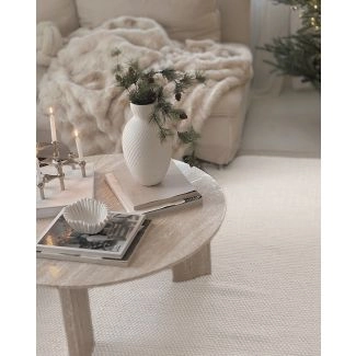 Rundt Norrsken Offwhite Uldtæppe