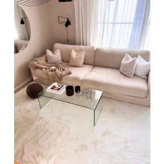 Firkant Rabbit Eco Offwhite Pels Tæppe