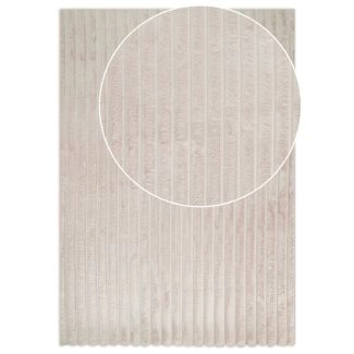 Vaskbart Pels-tæppe Rabbit Stripe Lys Beige