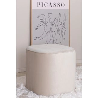Puf Adela Velvet Hvid