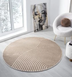 Rundt Bella Spin Mørk Beige
