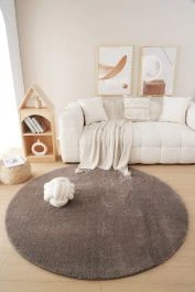 Rundt Fluffy Taupe
