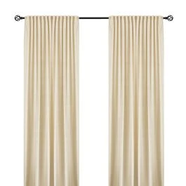 Rumformørkende Velourgardin 2-pak Mathilde Beige