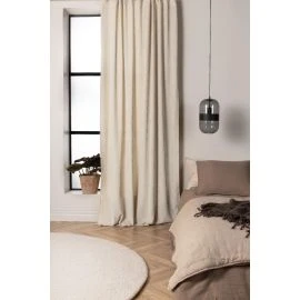 Rumformørkende Velourgardin 2-pak Kristallglans Beige