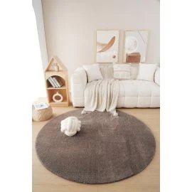 Rundt Fluffy Taupe