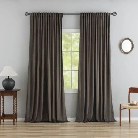 Rumformørkende Velourgardin 2-pak Mathilde Taupe