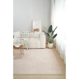 Vaskbart Pels-tæppe Rabbit Bene Lys Beige