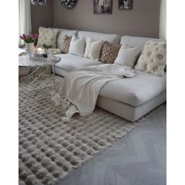 Vaskbart Pels-tæppe Rabbit Bubble Taupe