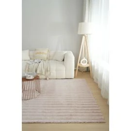 Vaskbart Pels-tæppe Rabbit Stripe Lys Beige