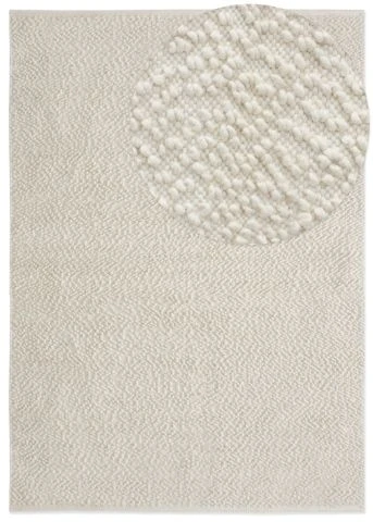 Dette produkt hedder Edessa, fremstillet af 80% Uld & 20% Bomuld  materiale med en smuk Offwhite farve - SE Mattor
