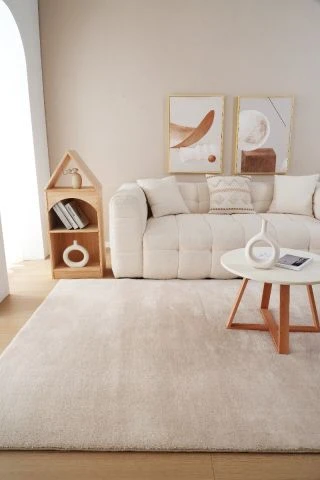 Vaskbar Blød Ryamata Fluffy Beige