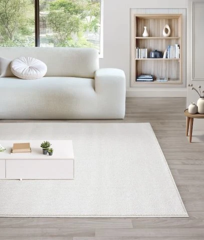Uldtæppe-look Nordic Offwhite
