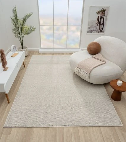 Dette produkt hedder Tokyo, fremstillet af Polypropylen materiale med en smuk Offwhite farve - SE Mattor
