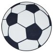 Dette produkt hedder Zappy Football, fremstillet af Polyester materiale med en smuk Hvid/Sort farve - SE Mattor