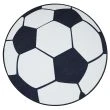 Dette produkt hedder Zappy Football, fremstillet af Polyester materiale med en smuk Hvid/Sort farve - SE Mattor