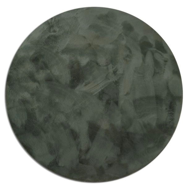 Rundt Cat Grøn Vaskbart Pels-tæppe