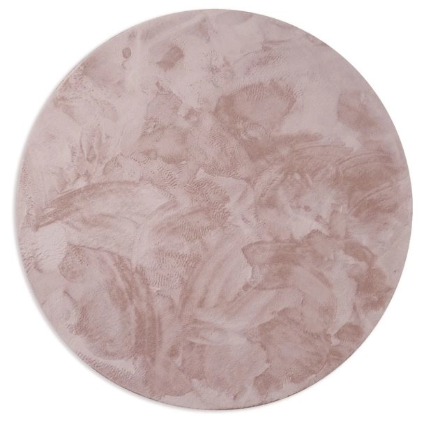 Rundt Cat Lyserød Vaskbart Pels-tæppe