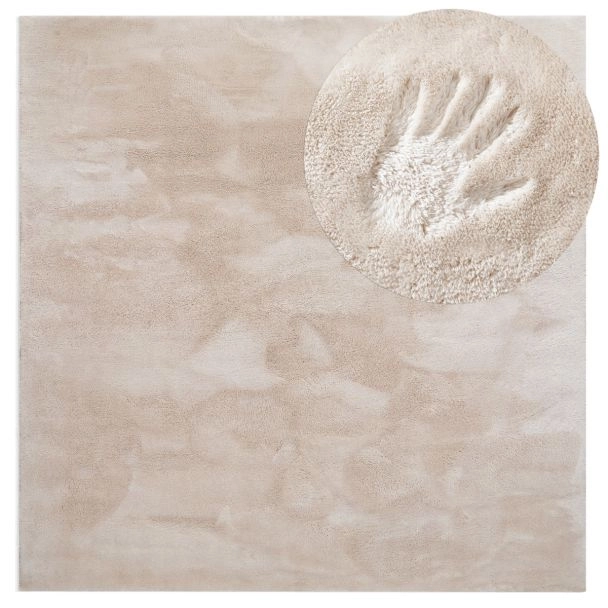 Firkant Fluffy Beige Vaskbar Blød Ryamata