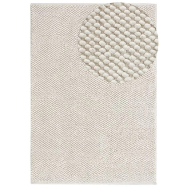 Dette produkt hedder Haga, fremstillet af 80% Uld & 20% Bomuld  materiale med en smuk Offwhite farve - SE Mattor