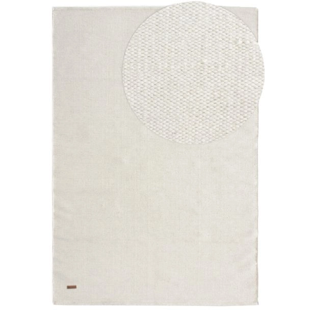 Dette produkt hedder Lunda, fremstillet af 80% Uld & 20% Bomuld  materiale med en smuk Offwhite farve - SE Mattor