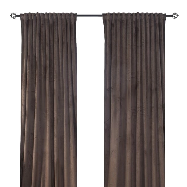 Rumformørkende Velourgardin 2-pak Mathilde Brun