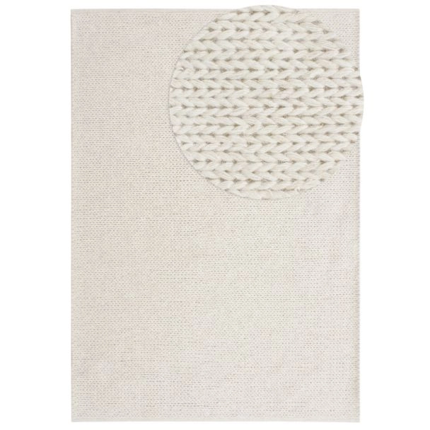 Dette produkt hedder Mellby, fremstillet af 80% Uld & 20% Bomuld  materiale med en smuk Offwhite farve - SE Mattor