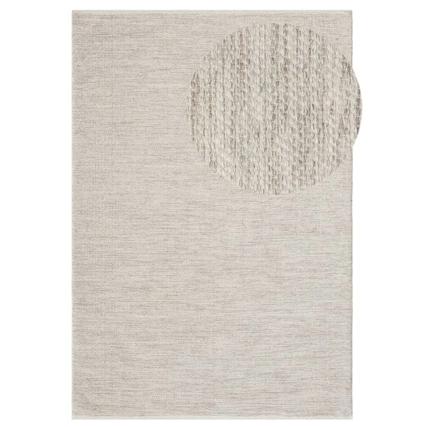 Dette produkt hedder Molly, fremstillet af 60 % Uld & 40% Bomuld  materiale med en smuk Fløde/Grå farve - SE Mattor