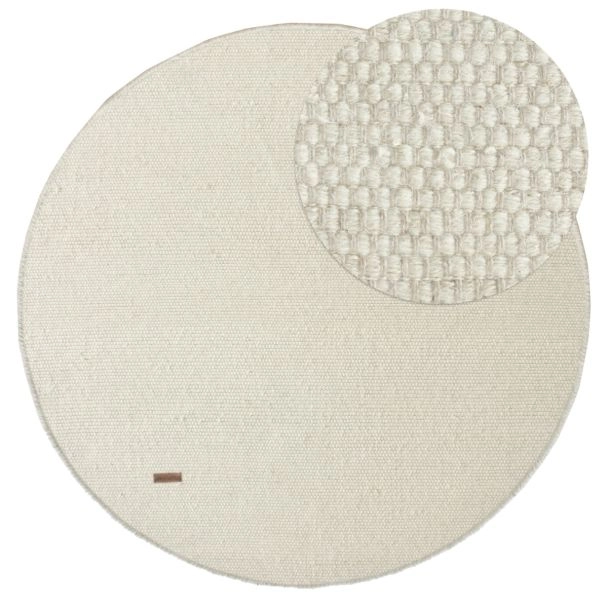 Rundt Norrsken Offwhite Uldtæppe