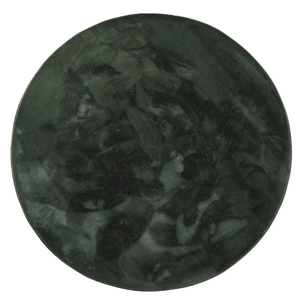 Rundt Rabbit Eco Mørkegrøn Pels Tæppe