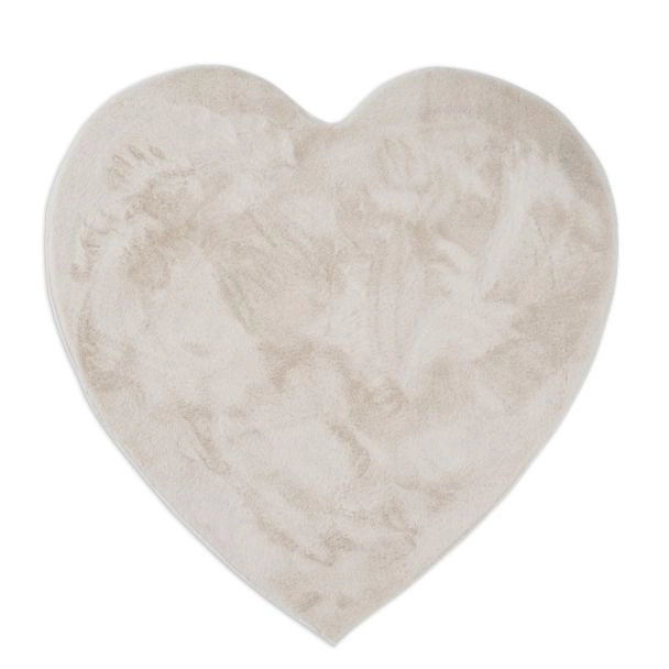 Børnetæppe Blød Pelslook Rabbit Heart Lys Beige